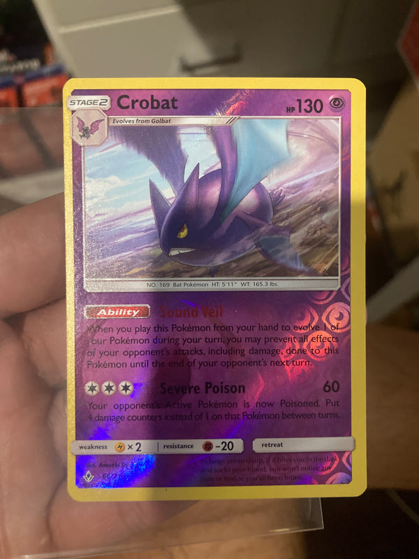 Pokemon Crobat 66/214 Unbroken Bonds Reverse Holo NM