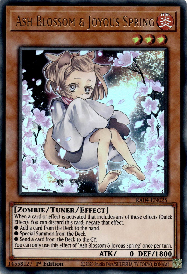 Yugioh Ash Blossom & Joyous Spring RA04-EN025 Ultra Rare 1st Edition NM