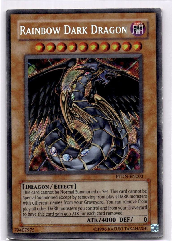 Yugioh Rainbow Dark Dragon PTDN-EN003 Secret Rare Unlimited Edition MP