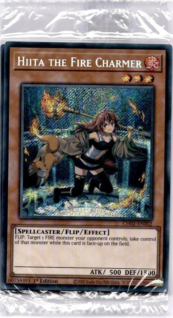 Yugioh Hiita the Fire Charmer CH02-EN002 Secret Rare 1st Edition (sealed) NM