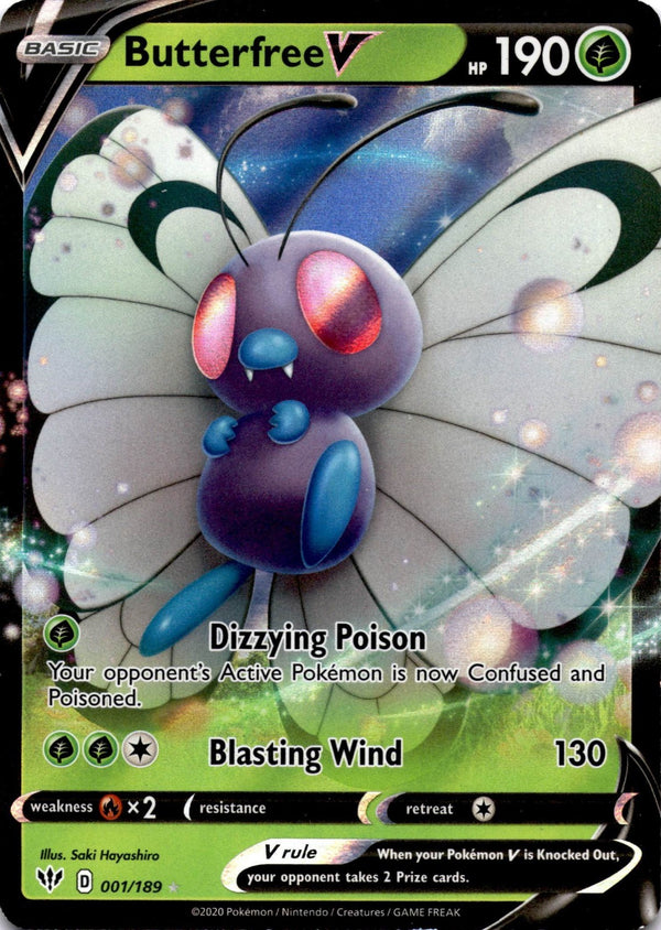 Pokemon Butterfree V 001/189 Darkness Ablaze Full Art Holo VLP/NM