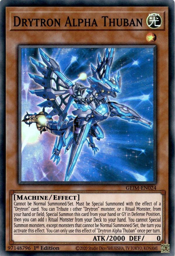 Yugioh Drytron Alpha Thuban GEIM-EN024 Super Rare 1st Edition NM