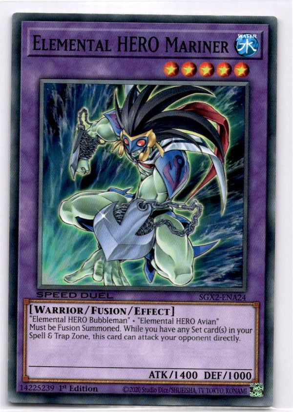 Yugioh Elemental Hero Mariner SGX2-ENA24 Common 1st Edition NM