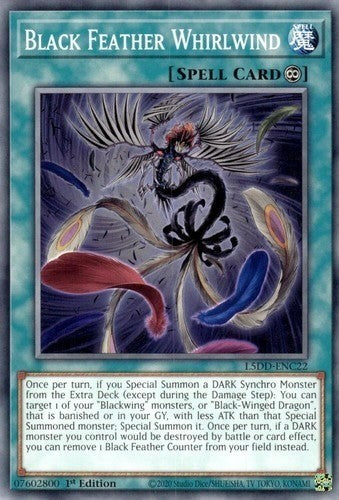 Yugioh Black Feather Whirlwind L5DD-ENC22 Common 1st Edition NM