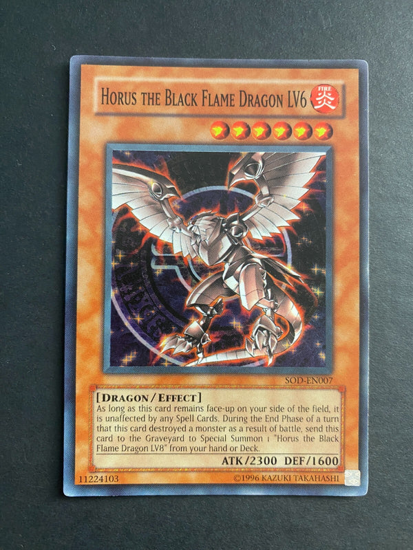 Yugioh Horus the Black Flame Dragon LV6 SOD-EN007 Super Rare Unlimited Ed MP