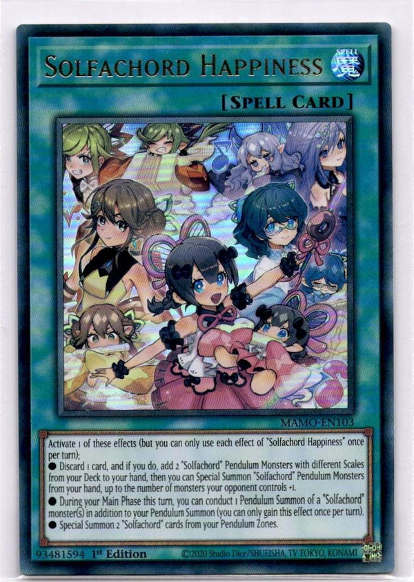 Yugioh Solfachord Happiness MAMO-EN103 Ultra Rare 1st Edition NM