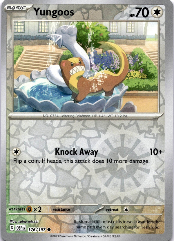 Pokemon Yungoos 176/197 Obsidian Flames Reverse Holo NM