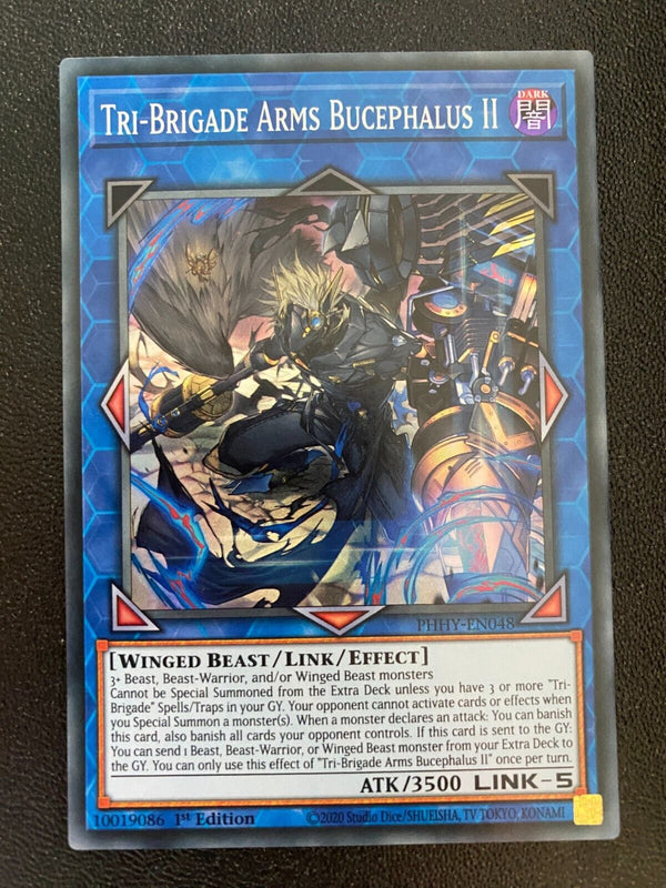 Yugioh Tri-Brigade Arms Bucephalus II PHHY-EN048 Super Rare 1st Edition NM