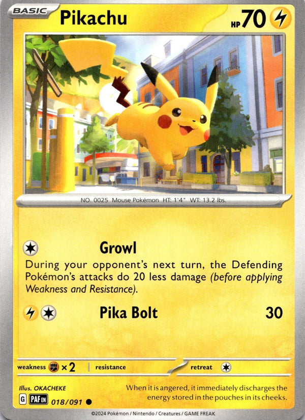 Pokemon Pikachu 018/091 Paldean Fates Non Holo NM