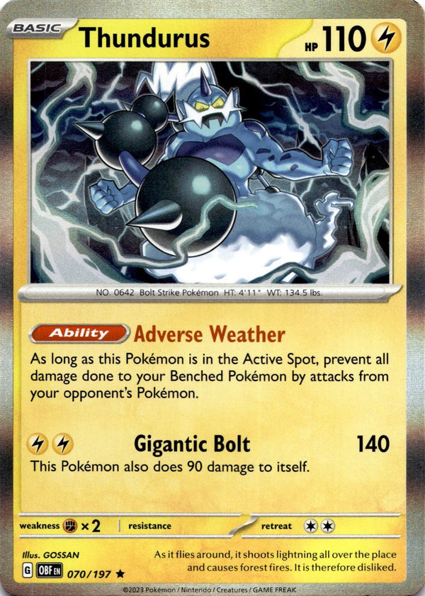 Pokemon Thundurus 070/197 Paldea Evolved Holo NM