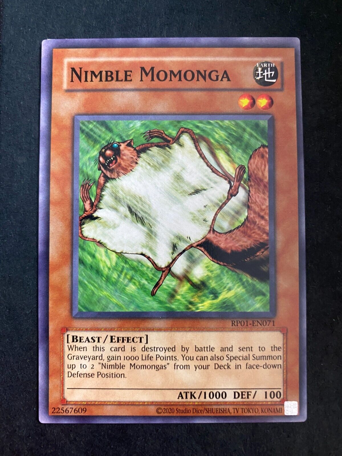 Yugioh Nimble Momonga RP01-EN071 Common (Misprint/Miscut) #2 Retro Pack NM