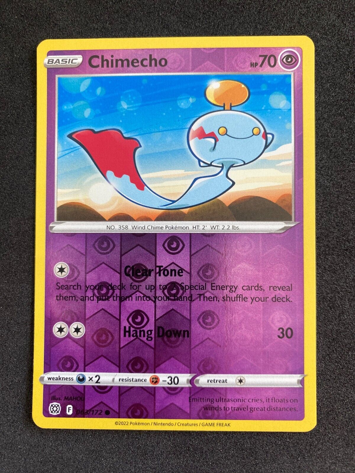 Pokemon Chimecho 063/172 Brilliant Stars Reverse Holo NM