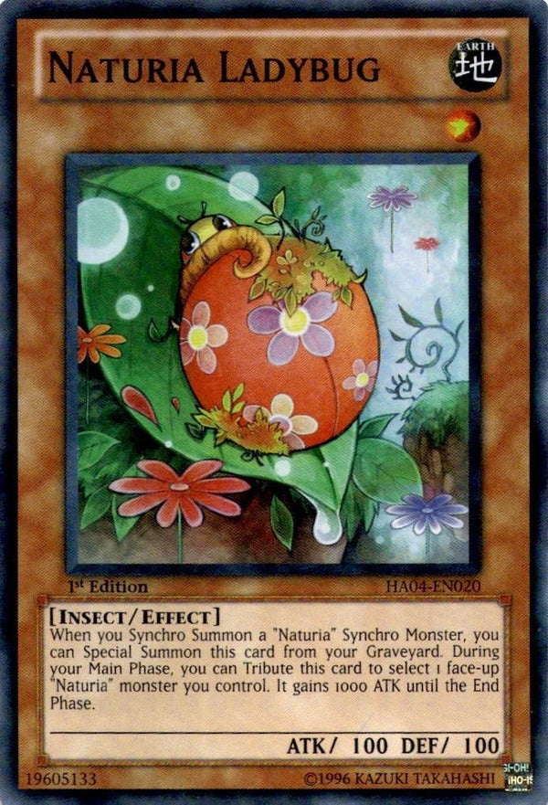 Yugioh Naturia Ladybug HA04-EN020 Super Rare 1st Edition LP