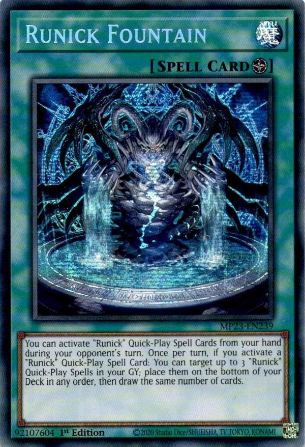 Yugioh Runick Fountain MP23-EN239 Secret Rare 1st Edition NM