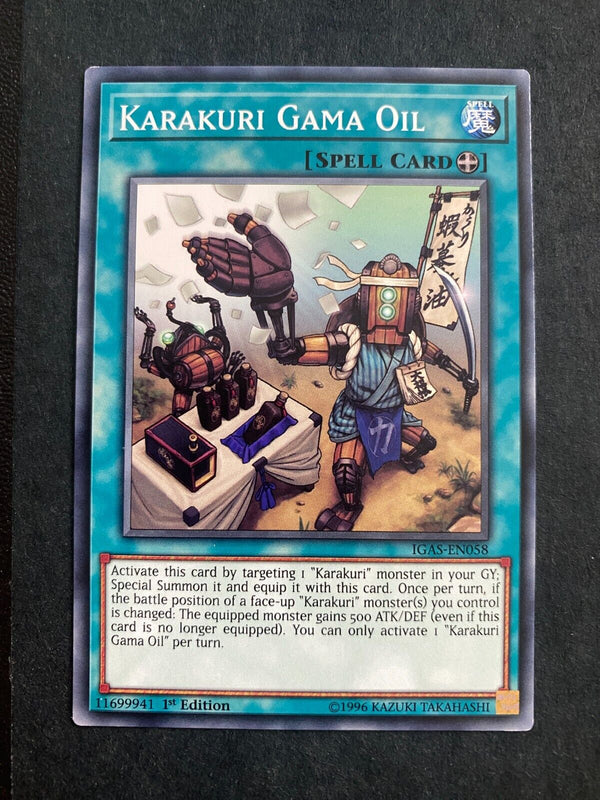 Yugioh Karakuri Gama Oil IGAS-EN058 Common 1st Edition LP