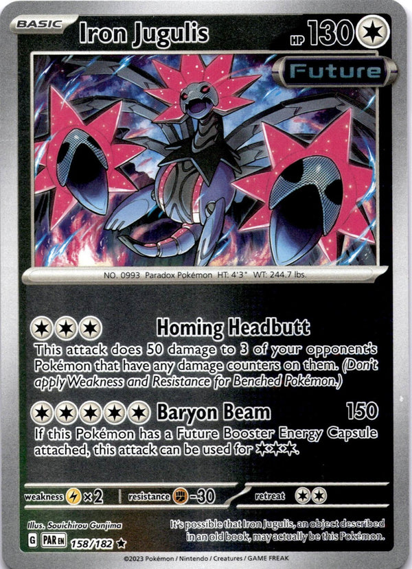 Pokemon Iron Jugulis 158/182 Paradox Rift Reverse Holo NM