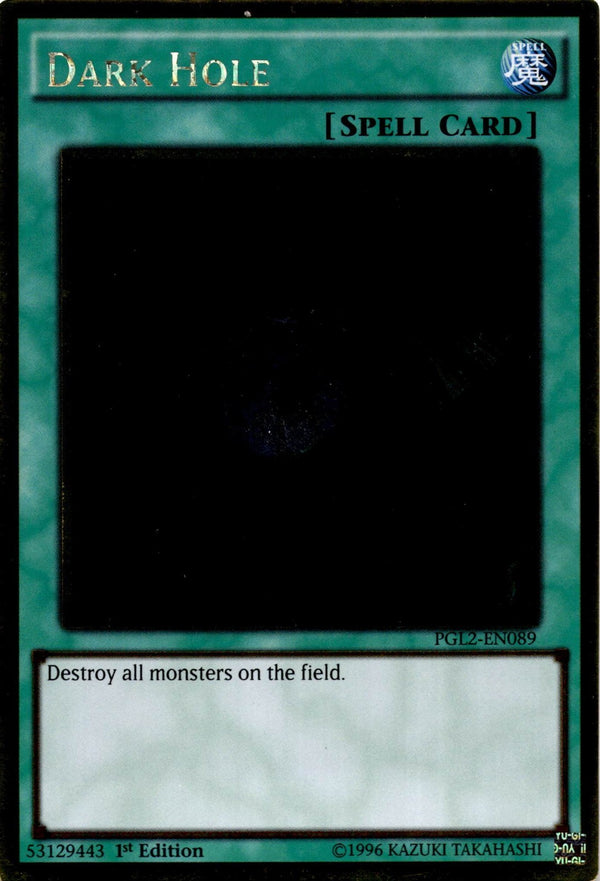 Yugioh Dark Hole PGL2-EN089 Gold Rare 1st Edition MP