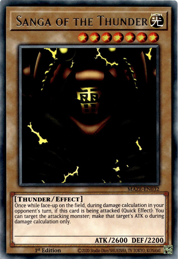 Yugioh Sanga of the Thunder MAZE-EN032 Rare 1st Edition NM