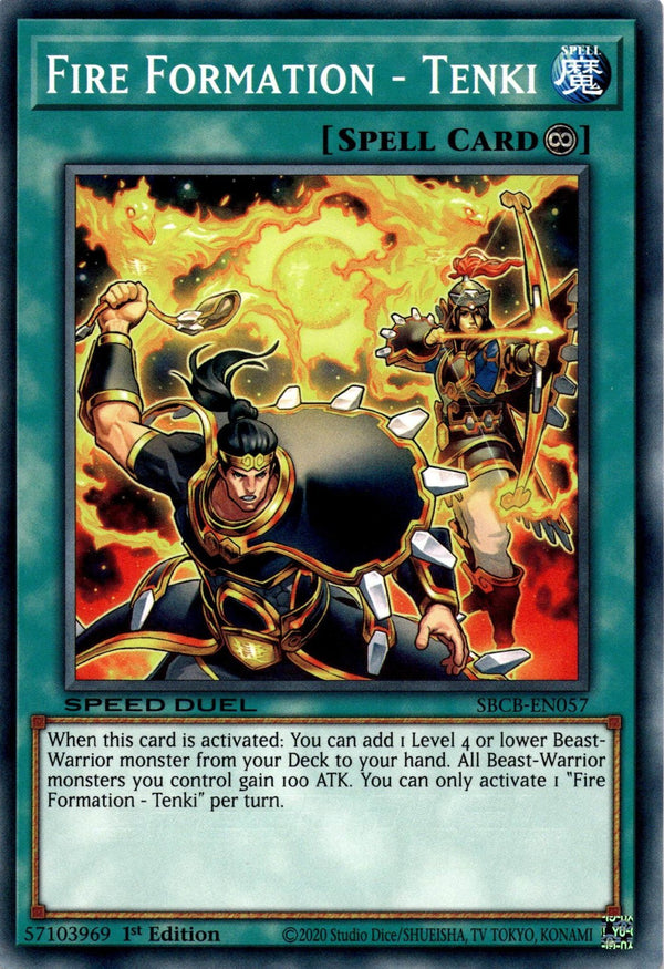 Yugioh Fire Formation - Tenki SBCB-EN057 Speed Duel Common 1st Edition NM