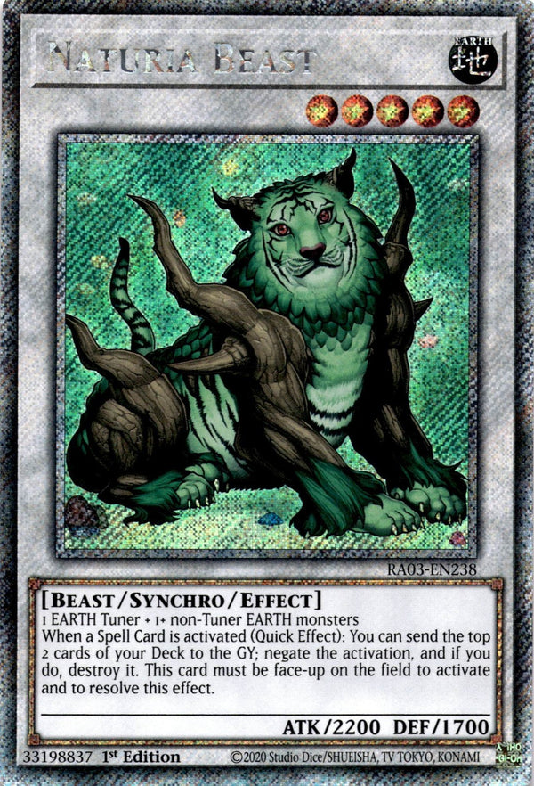 Yugioh Naturia Beast RA03-EN238 Platinum Secret Rare 1st Edition NM