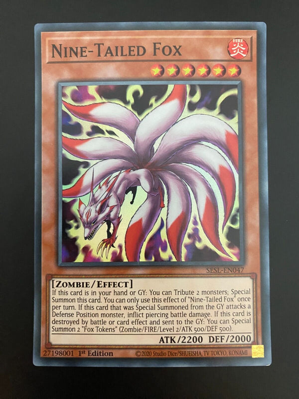 Yugioh Nine-Tailed Fox SESL-EN047 Super Rare 1st Edition NM/MINT