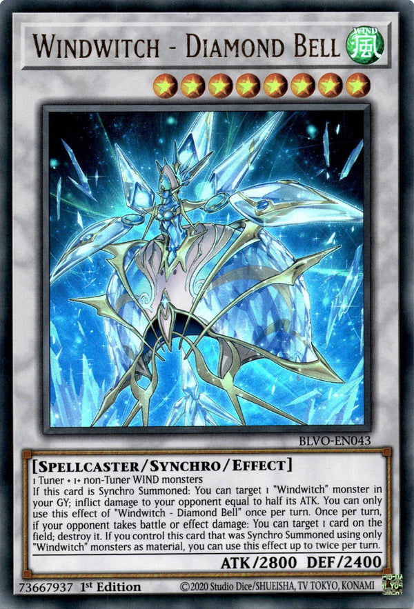 Yugioh Windwitch - Diamond Bell BLVO-EN043 Ultra Rare 1st Edition VLP/NM