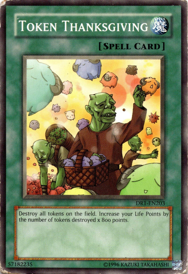 Yugioh Token Thanksgiving DR1-EN203 Common Unlimited Edition DAMAGED