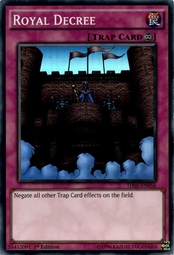 Yugioh Royal Decree THSF-EN058 Super Rare 1st Edition LP
