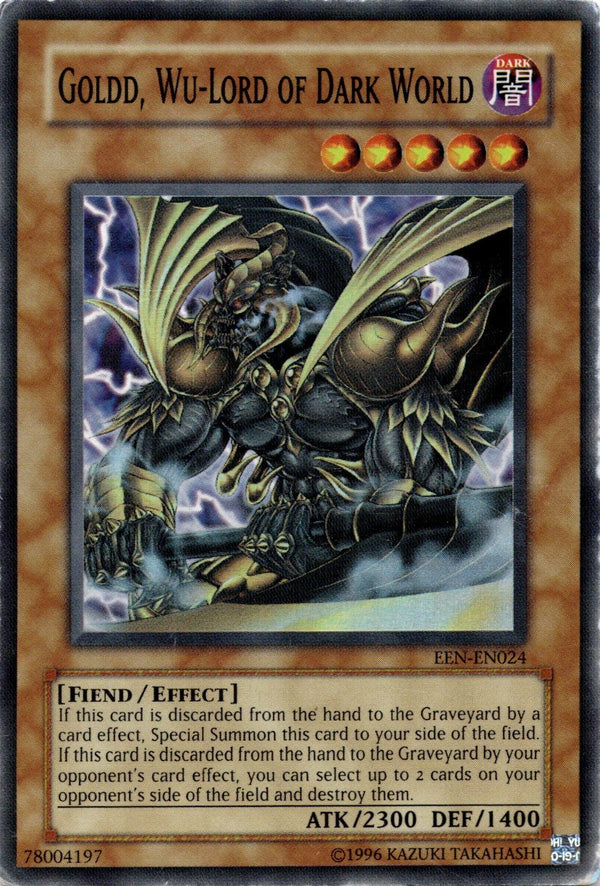 Yugioh Goldd, Wu-Lord of Dark World EEN-EN024 Super Rare Unlimited Edition HP