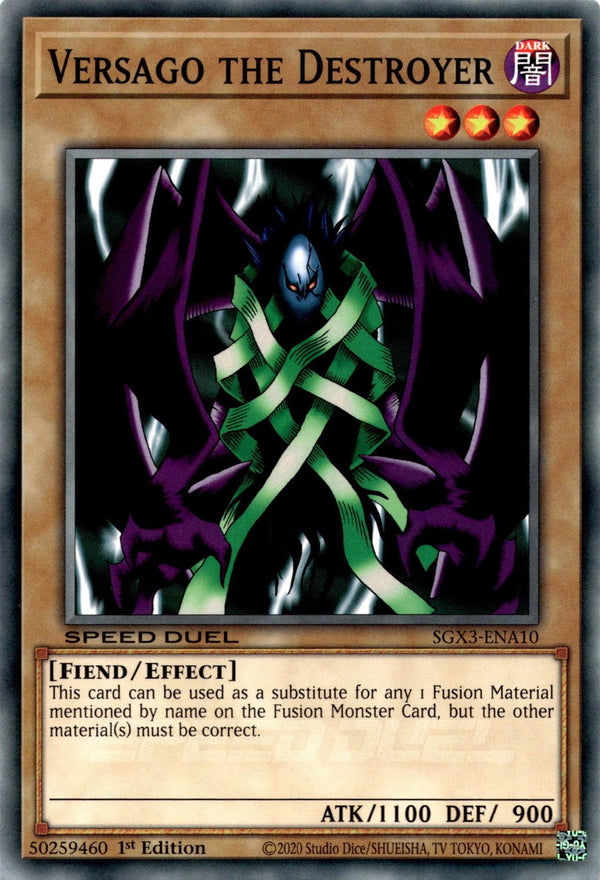 Yugioh Versago the Destroyer SGX3-ENA10 Speed Duel Common 1st Edition NM