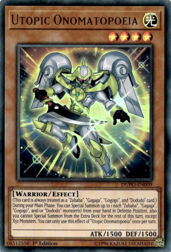 Yugioh Utopic Onomatopoeia DUPO-EN009 Ultra Rare 1st Edition NM