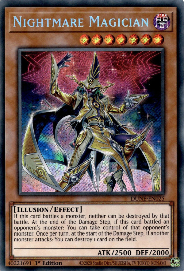 Yugioh Nightmare Magician DUNE-EN025 Secret Rare 1st Edition NM