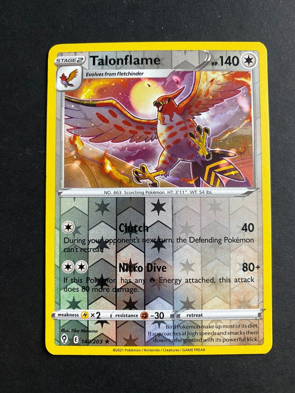 Pokemon Talonflame 140/203 Evolving Skies Reverse Holo LP/NM