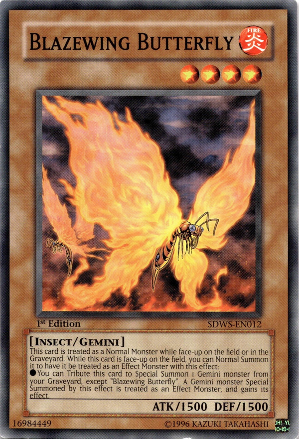 Yugioh Blazewing Butterfly SDWS-EN012 Common 1st Edition MP/LP