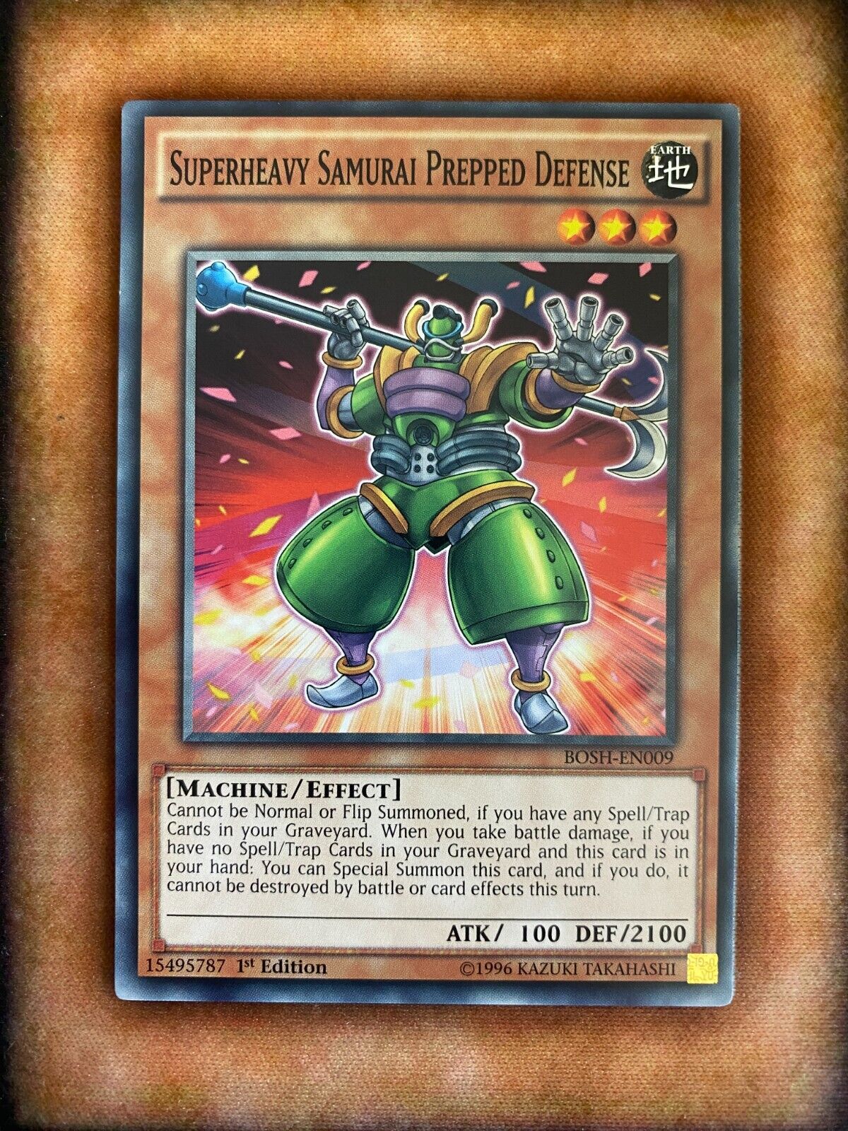 Yugioh Superheavy Samurai Prepped Defense BOSH-EN009 Common 1st Edition VLP