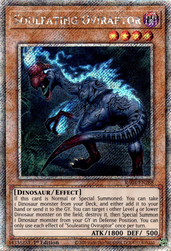 Yugioh Souleating Oviraptor RA04-EN288 Platinum Secret Rare 1st Edition NM