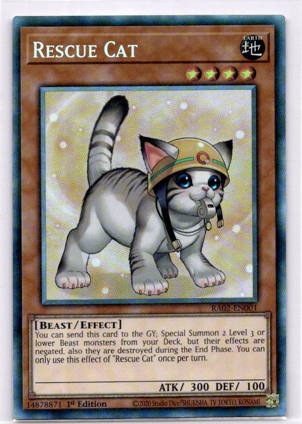 Yugioh Rescue Cat RA02-EN001 Alt Art Collector’s Rare 1st Edition NM
