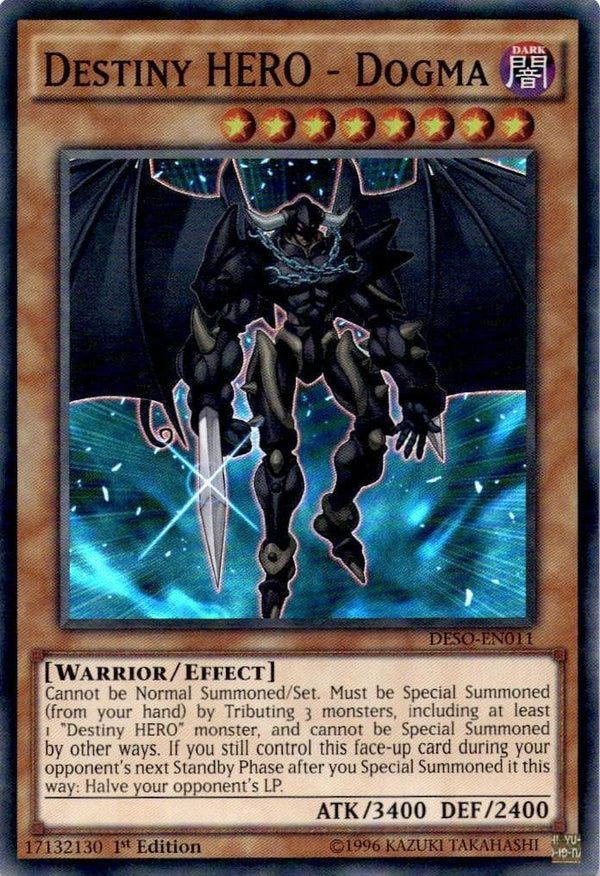 Yugioh Destiny HERO - Dogma DESO-EN011 Super Rare 1st Edition NM