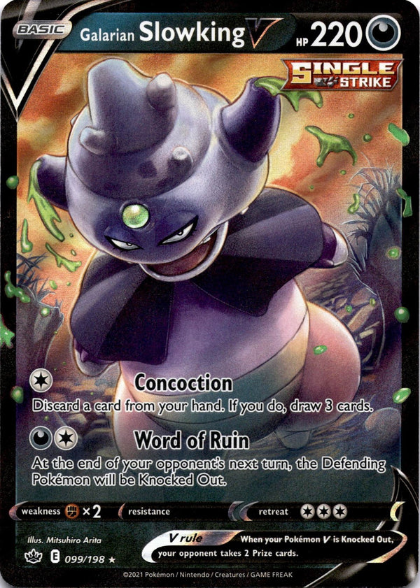 Pokemon Galarian Slowking V 099/198 Chilling Reign Full Art Holo NM