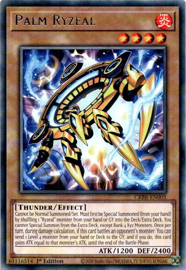 Yugioh Palm Ryzeal CRBR-EN005 Rare 1st Edition NM