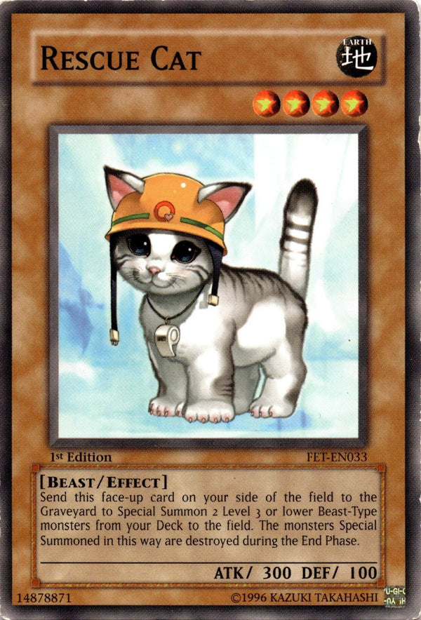 Yugioh Rescue Cat FET-EN033 Common 1st Edition HP