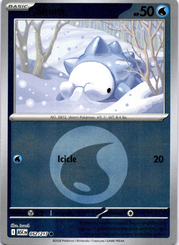 Pokemon Snom 052/217 Ascended Heroes Energy Reverse Holo NM