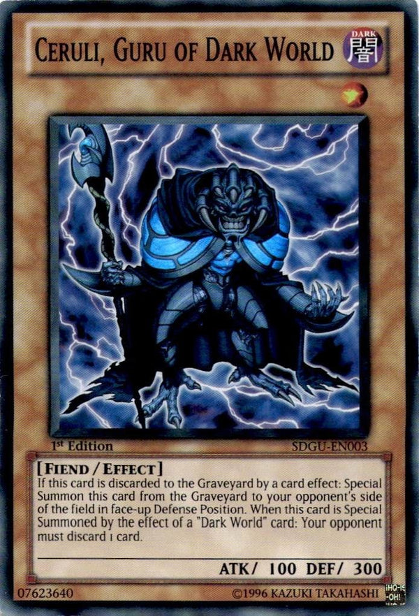Yugioh Ceruli, Guru of Dark World SDGU-EN003 Super Rare 1st Edition VLP/NM