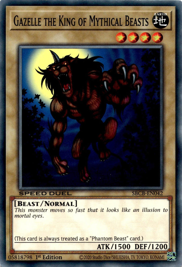 Yugioh Gazelle the King of Mythical Beasts SBCB-EN042 Spd Duel Common 1st Ed NM