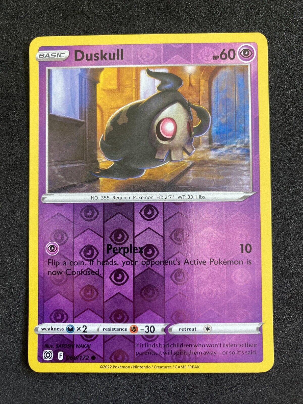 Pokemon Duskull 060/172 Brilliant Stars Reverse Holo NM