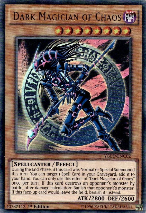 Yugioh Dark Magician of Chaos YGLD-ENC02 Ultra Rare 1st Edition LP