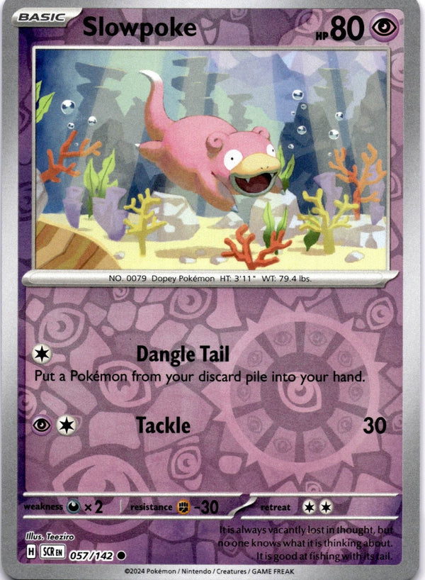 Pokemon Slowpoke 057/142 Stellar Crown Reverse Holo NM