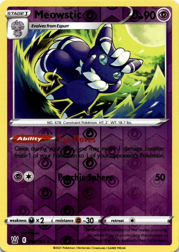 Pokemon Meowstic 061/163 Battle Styles Reverse Holo NM