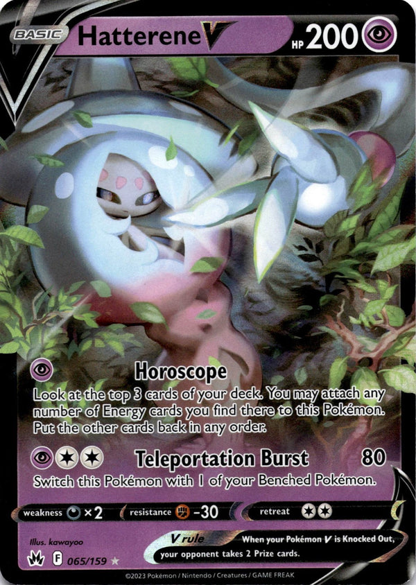 Pokemon Hatterene V 065/159 Crown Zenith Full Art Holo NM