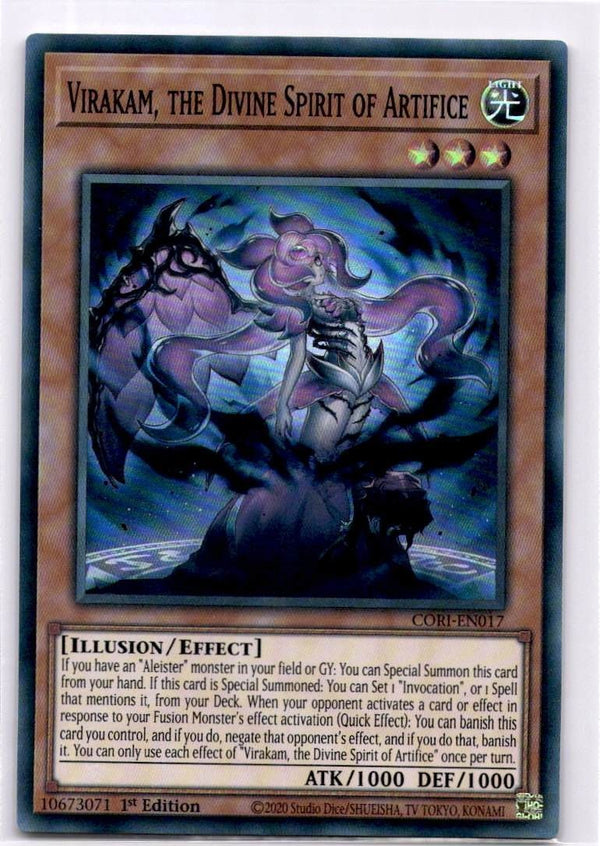 Yugioh Virakam, the Divine Spirit of Artifice CORI-EN017 Super Rare 1st Ed NM